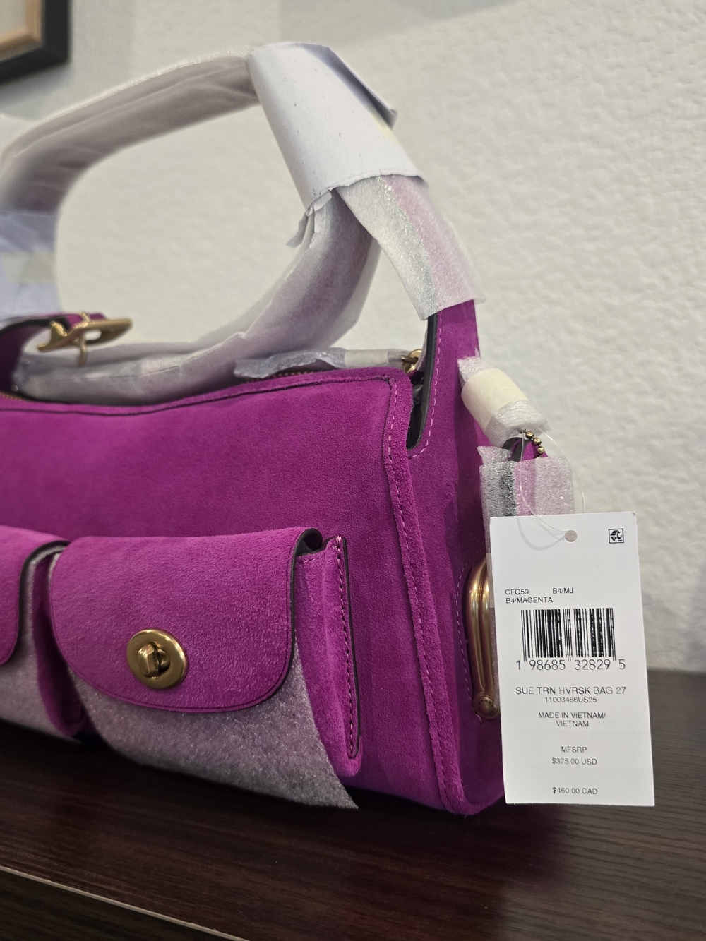 Coach Turnlock Haversack 27 Magenta - Picture 4 of 8